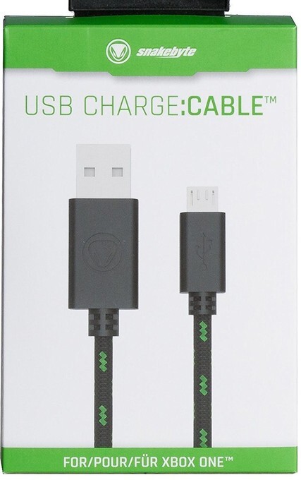 snakebyte - USB charge:cable - für Xbox One Controller - PS4 & Xbox One Ladekabel kompatibel (3m Meshcable)