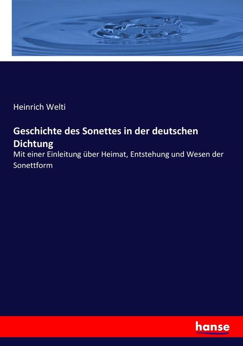 Geschichte des Sonettes in der deutschen Dichtung