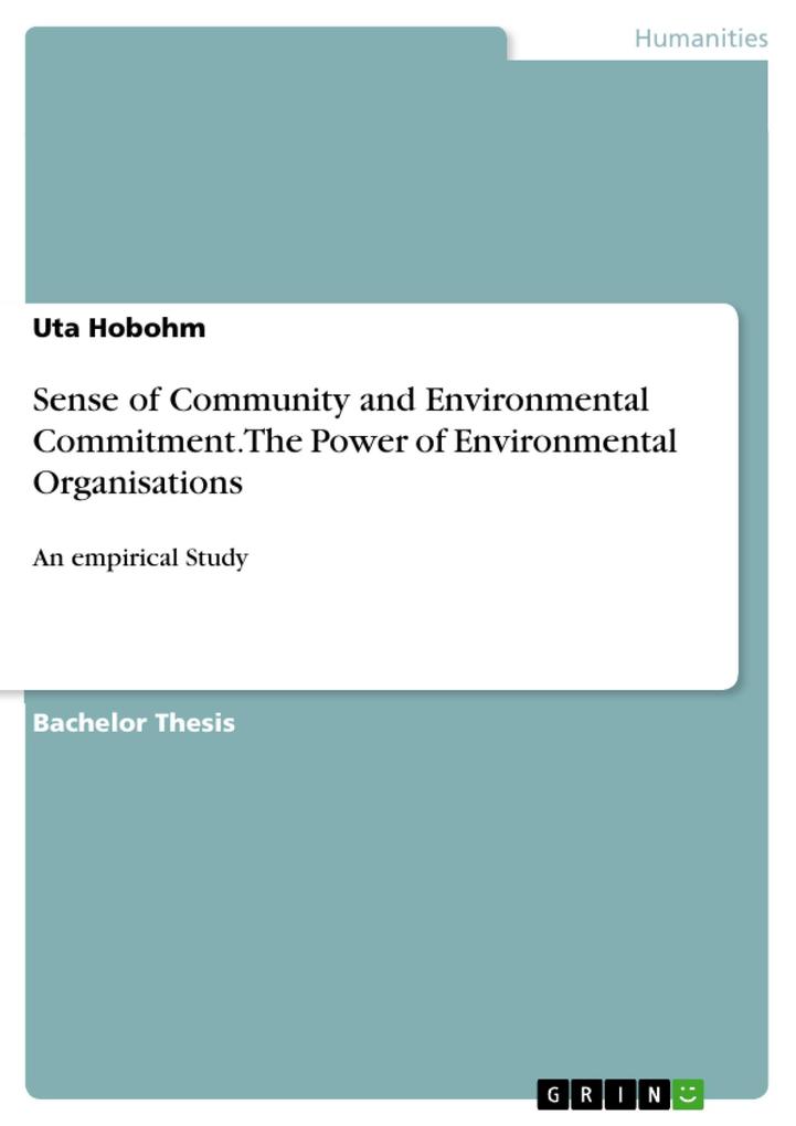 Sense of Community and Environmental Commitment. The Power of Environmental Organisations