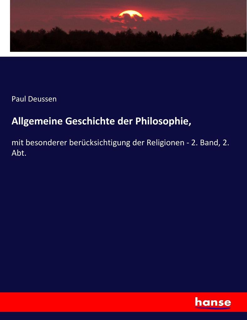 Allgemeine Geschichte der Philosophie