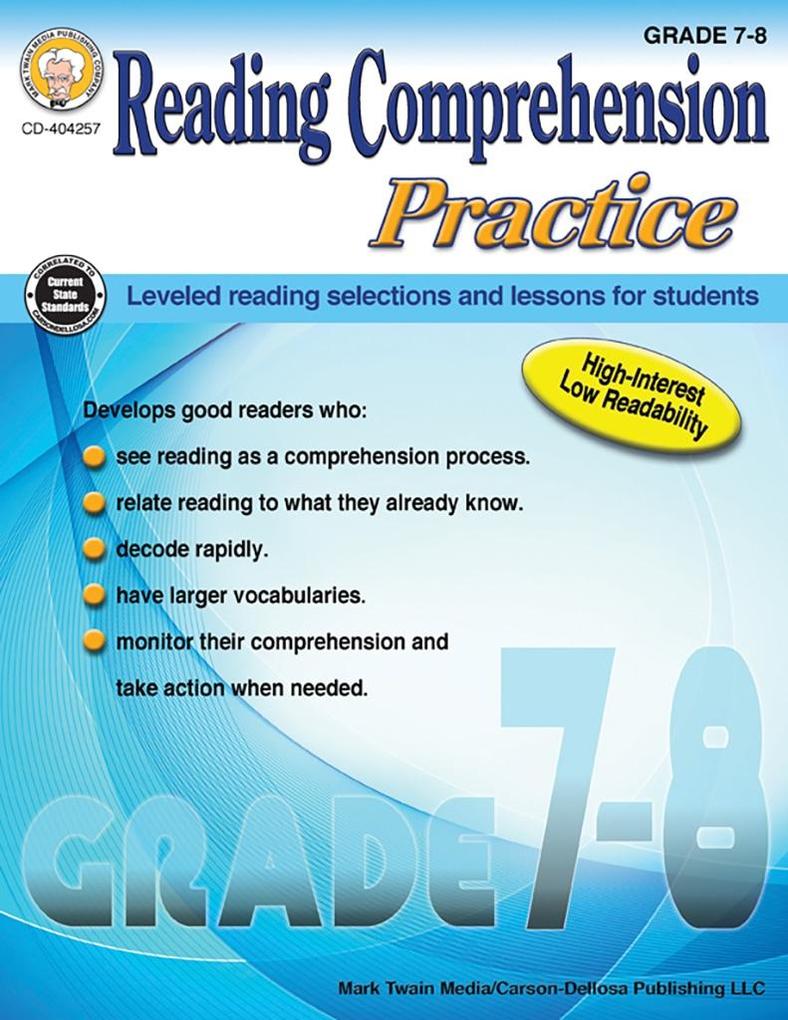 Reading Comprehension Practice Grades 7 - 8