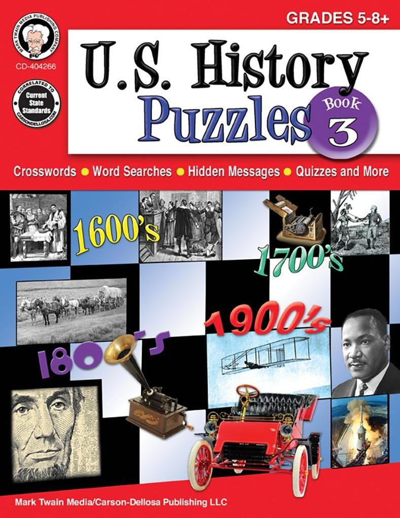 U.S. History Puzzles Book 3 Grades 5 - 8