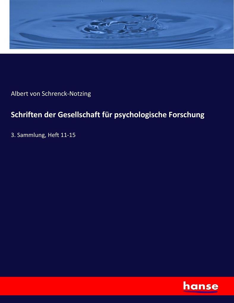 Schriften der Gesellschaft für psychologische Forschung