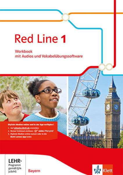 Red Line 1.Workbook mit Audios und Vokabelübungssoftware Klasse 5. Ausgabe für Bayern ab 2017