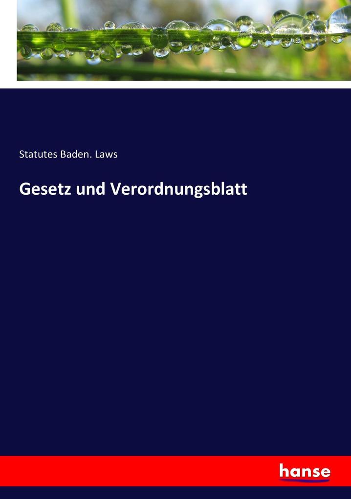 Gesetz und Verordnungsblatt