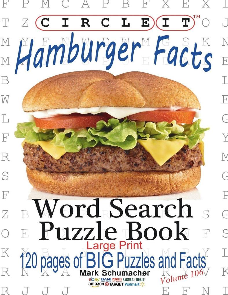 Circle It Hamburger Facts Large Print Word Search Puzzle Book