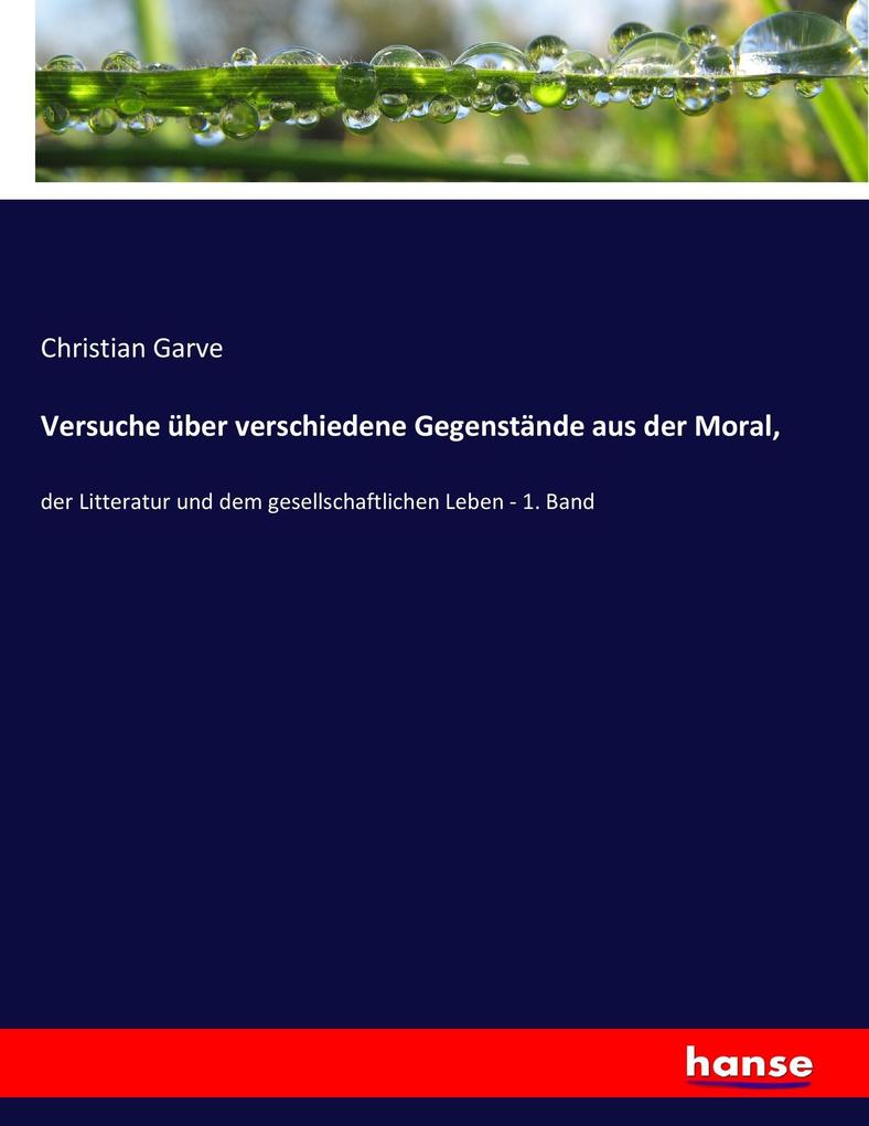 Versuche über verschiedene Gegenstände aus der Moral