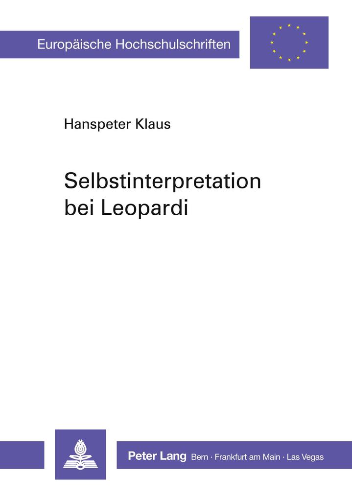 Selbstinterpretation bei Leopardi