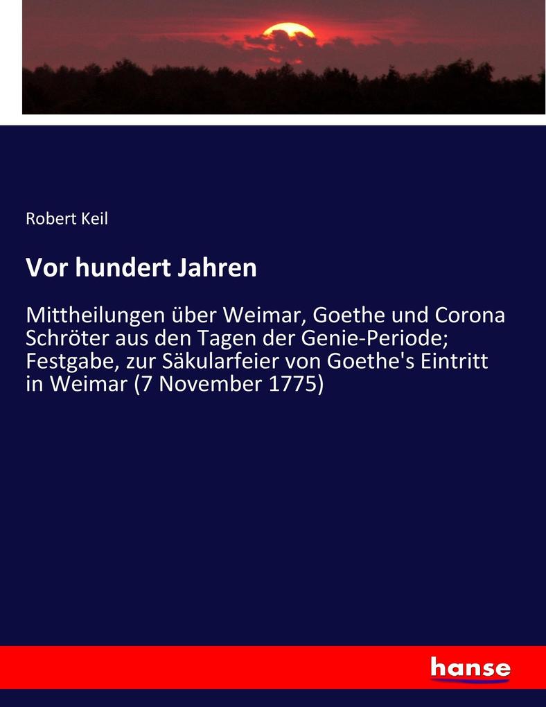 Vor hundert Jahren