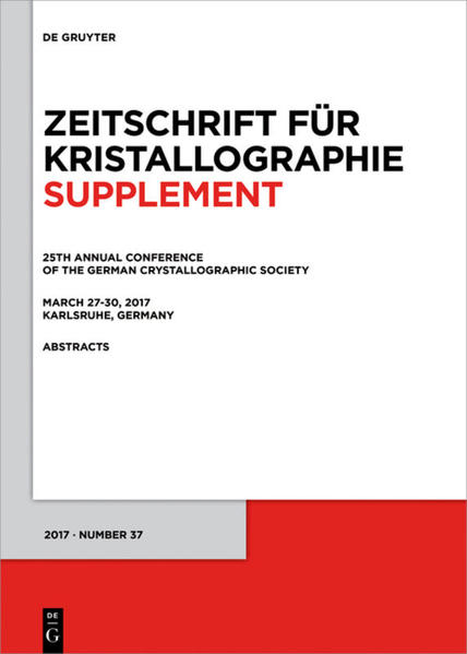 25th Annual Conference of the German Crystallographic Society March 27-30 2017 Karlsruhe Germany