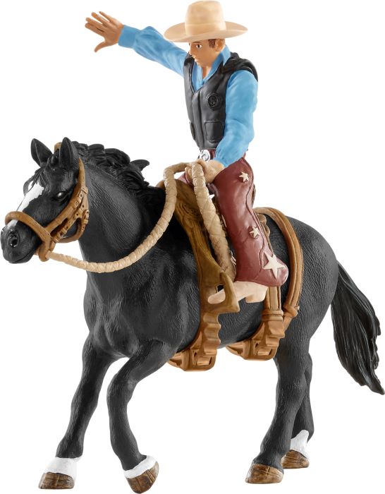 Image of Schleich - Farm World - Saddle bronc riding mit Cowboy