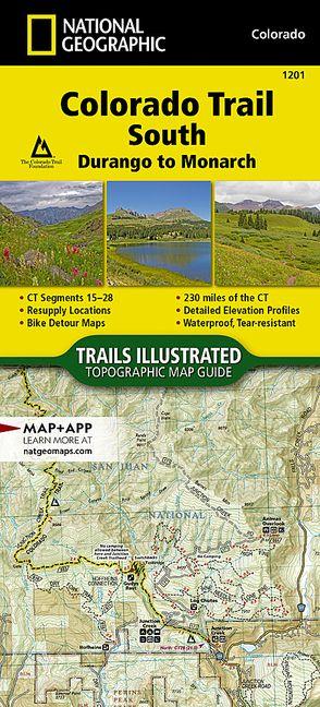Colorado Trail South Durango to Monarch Map