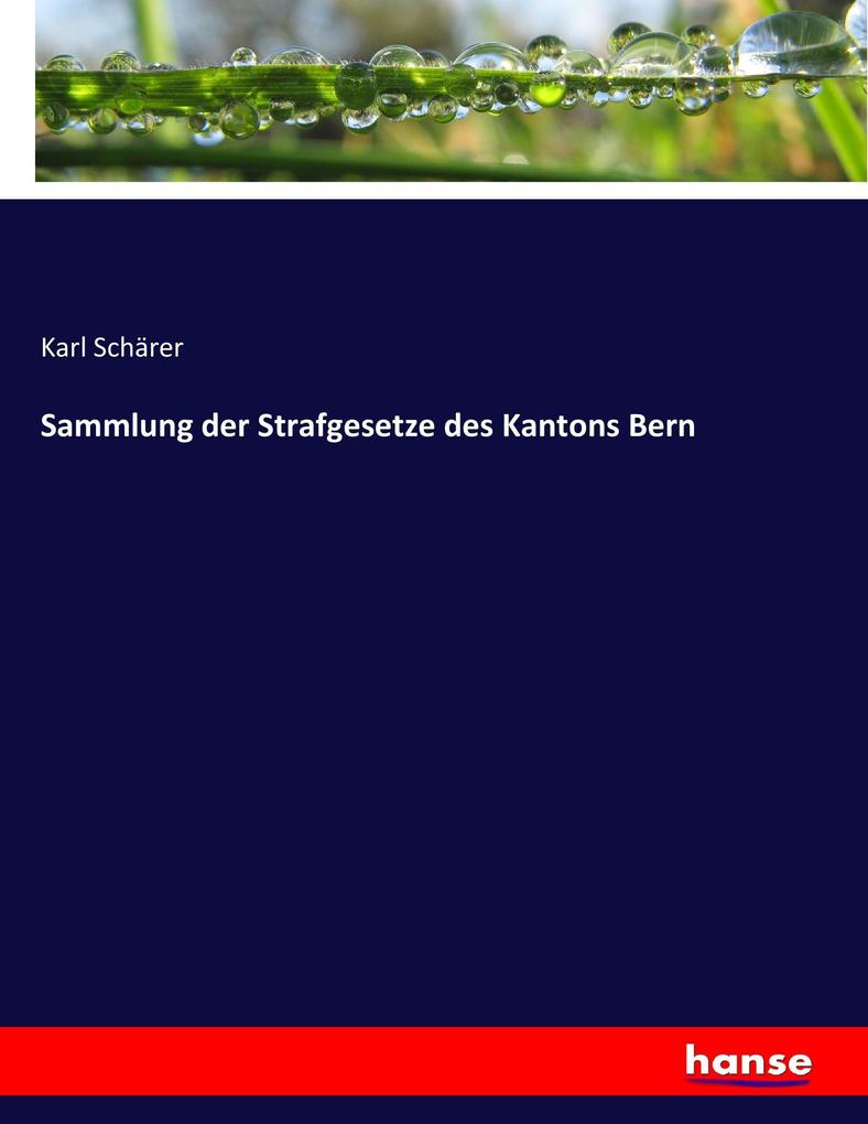 Sammlung der Strafgesetze des Kantons Bern