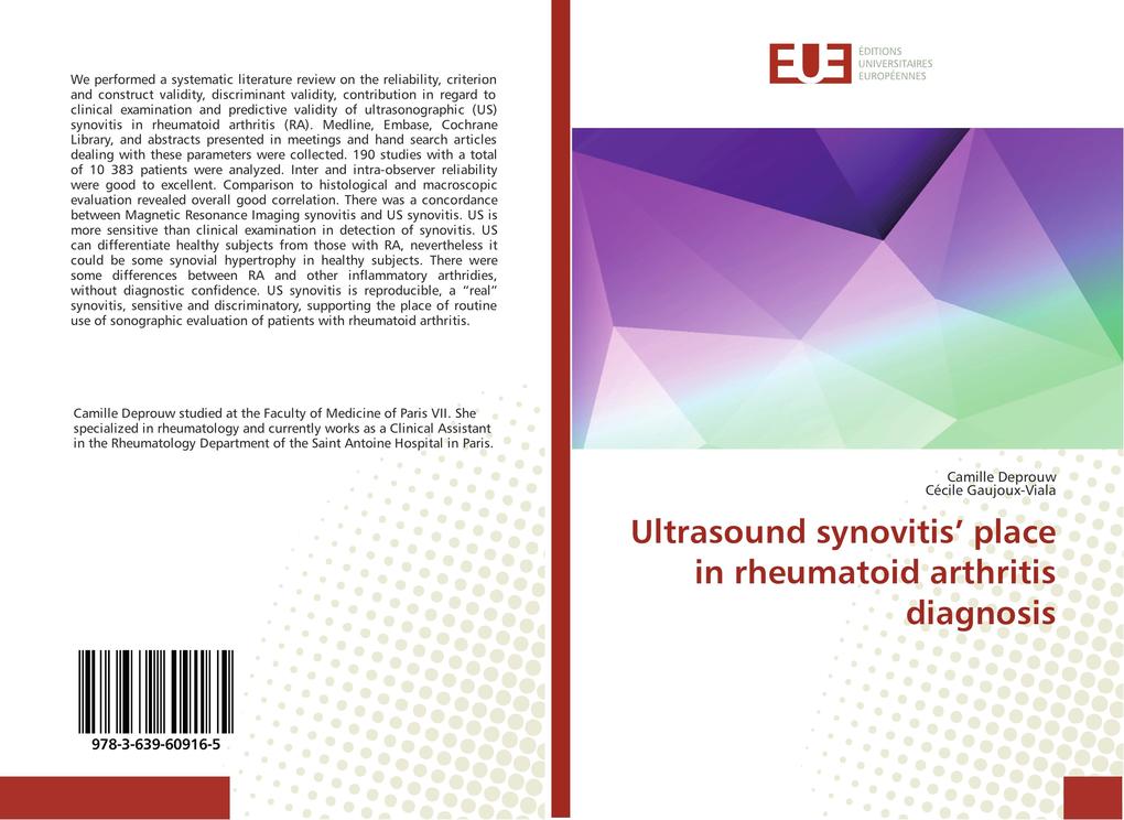 Ultrasound synovitis place in rheumatoid arthritis diagnosis