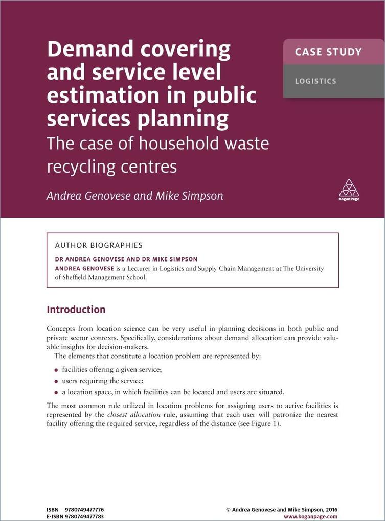 Case Study: Demand Covering and Service Level Estimation in Public Services Planning