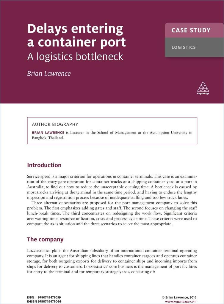 Case Study: Delays Entering a Container Port