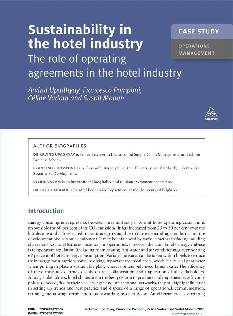 Case Study: Sustainability in the Hotel Industry