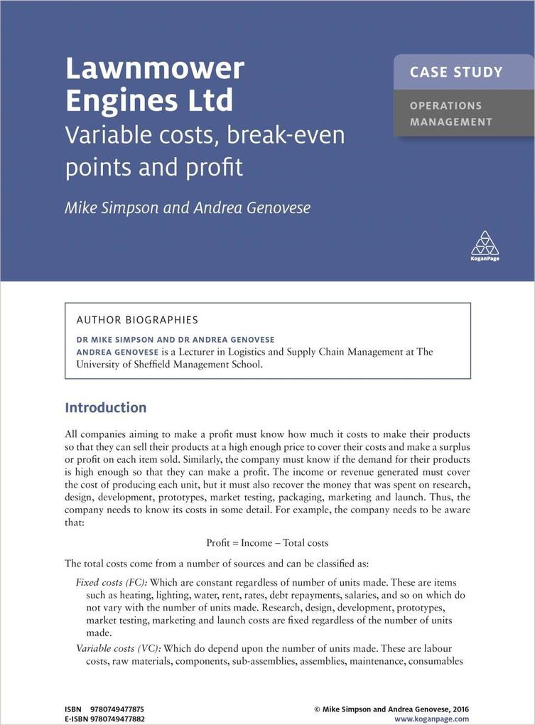 Case Study: Lawnmower Engines Ltd