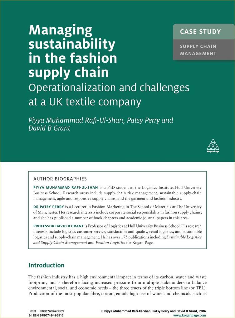 Case Study: Managing Sustainability in the Fashion Supply Chain