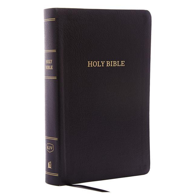 KJV Reference Bible Personal Size Giant Print Bonded Leather Black Red Letter Edition