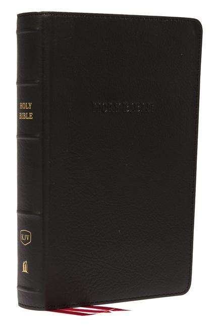 KJV Reference Bible Personal Size Giant Print Genuine Leather Black Red Letter Edition