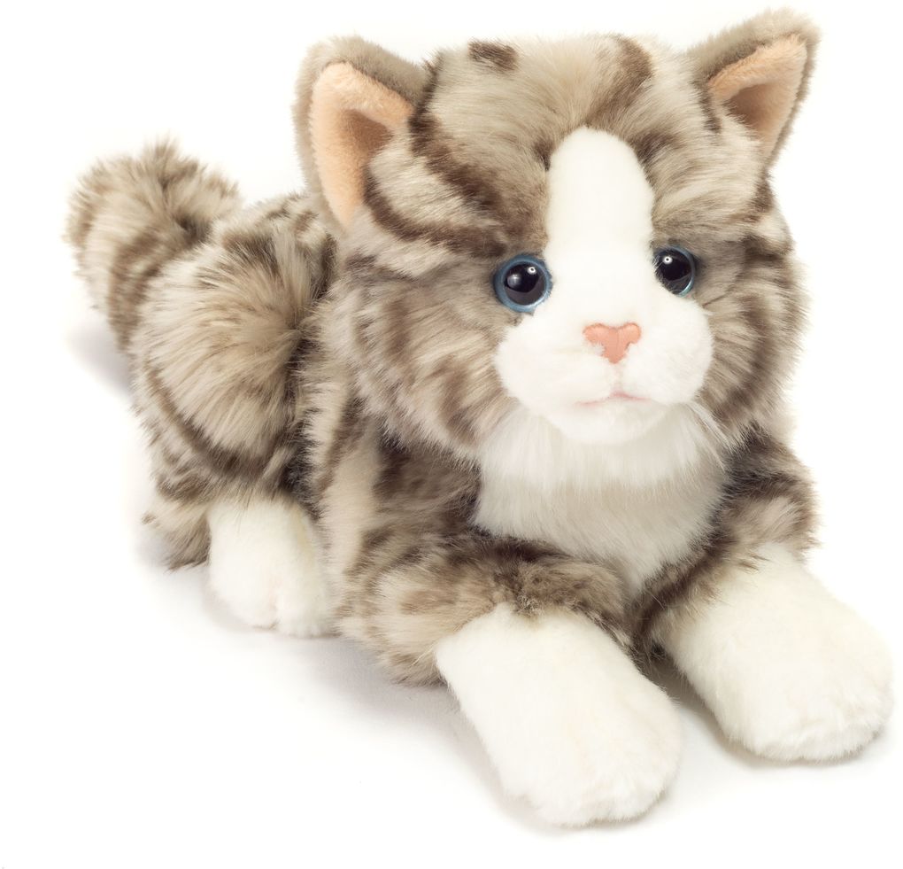 Teddy-Hermann - Katze liegend grau 20 cm