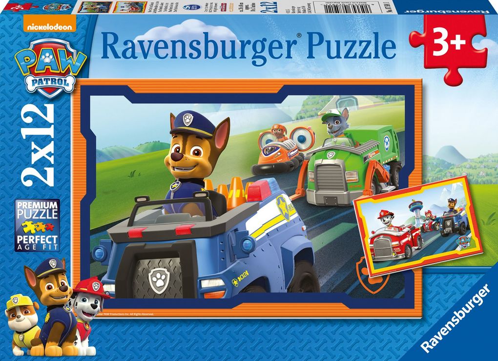 Paw Patrol im Einsatz. Puzzle 2 x 12 Teile