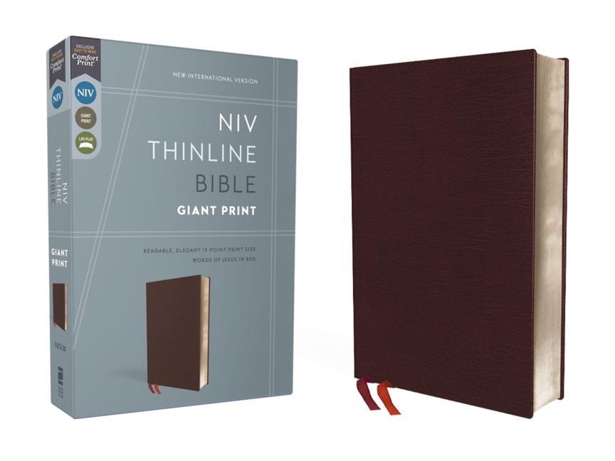 NIV Thinline Bible Giant Print Bonded Leather Burgundy Red Letter Edition