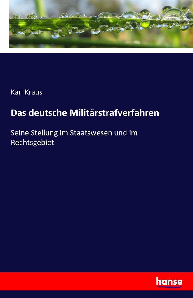 Image of Das deutsche Militärstrafverfahren