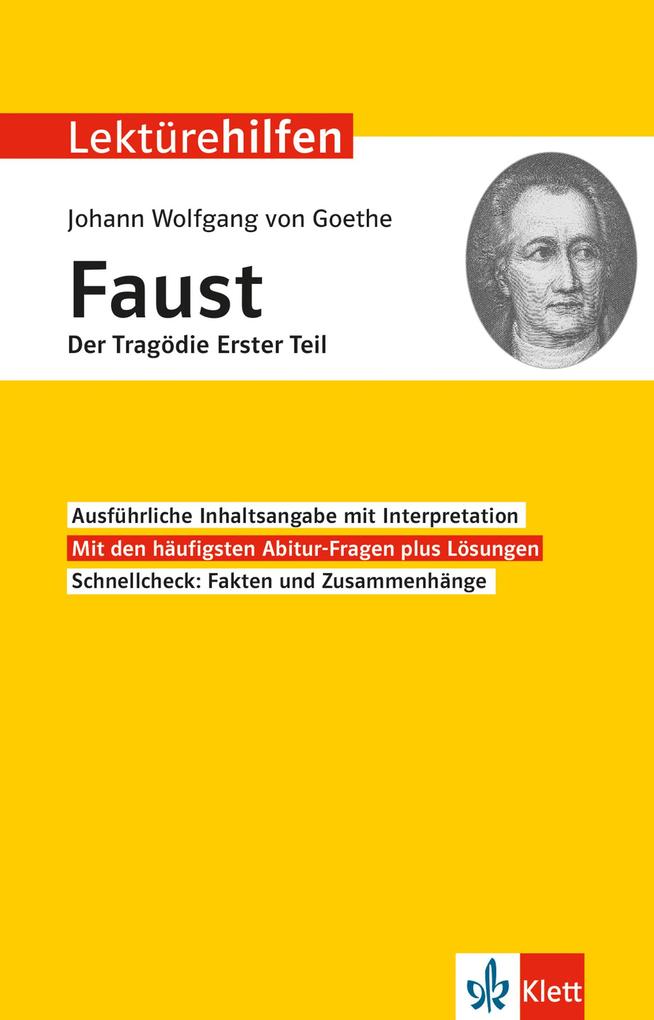 Lekturehilfen Johann Wolfgang Von Goethe Faust Der Tragodie Erster Teil Buch Kartoniert Johannes Wahl Johann Wolfgang Von Goethe