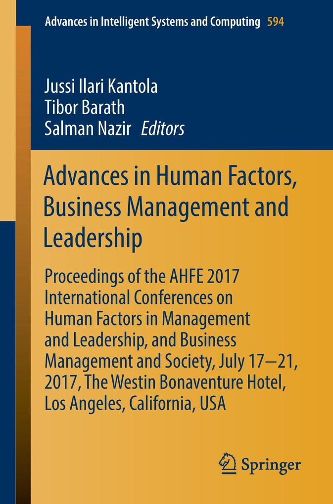 Advances in Human Factors Business Management and Leadership