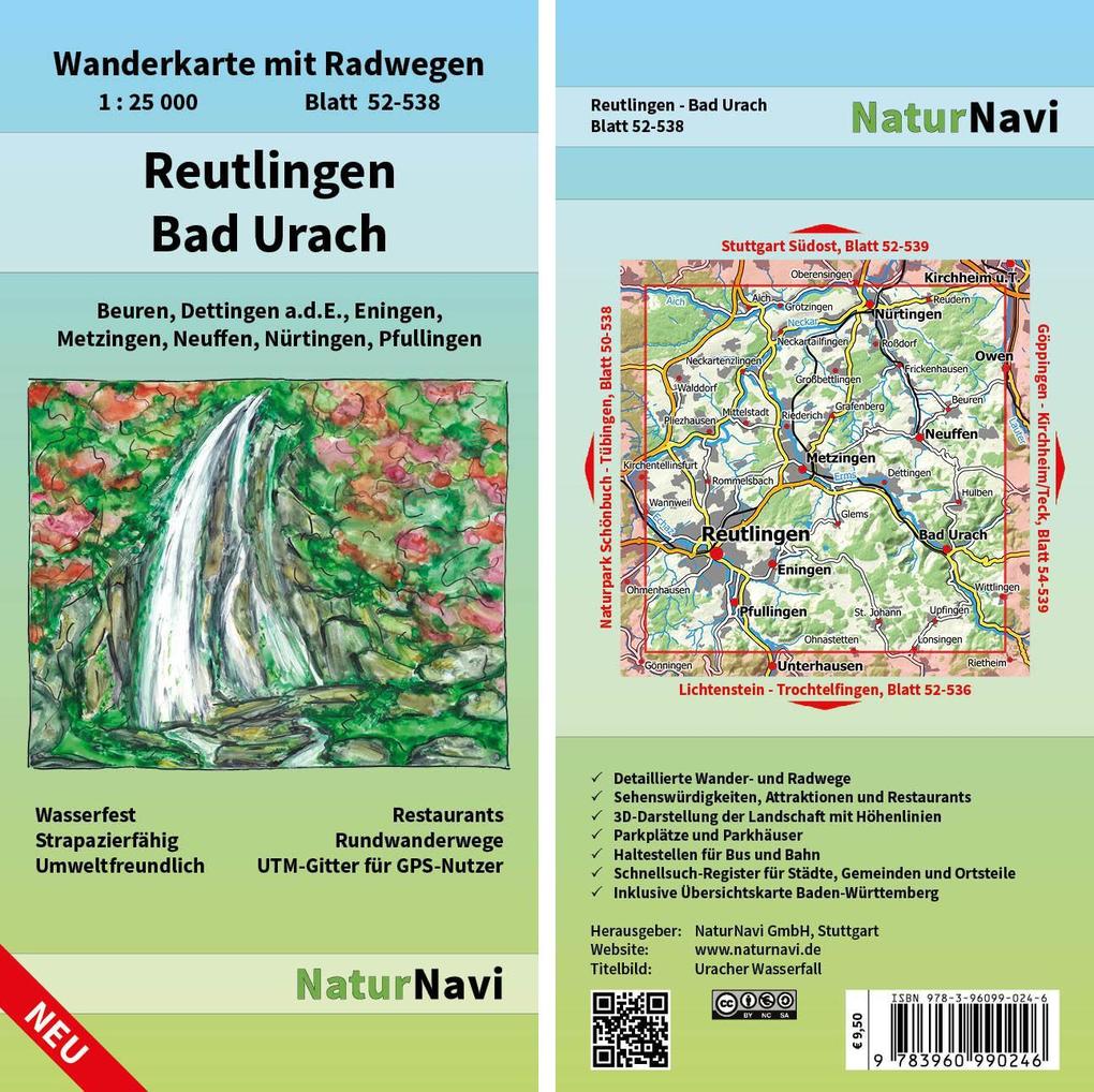 Reutlingen - Bad Urach 1 : 25 000 Blatt 52-538