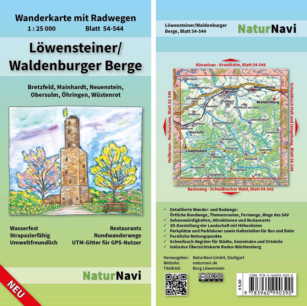 Löwensteiner/Waldenburger Berge 1 : 25 000 Blatt 54-544