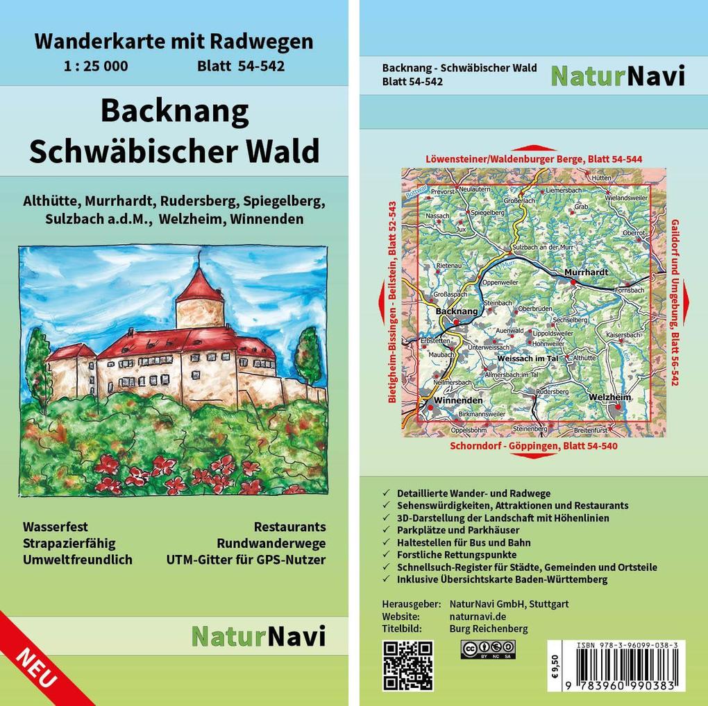 Backnang - Schwäbischer Wald 1 : 25 000 Blatt 54-542