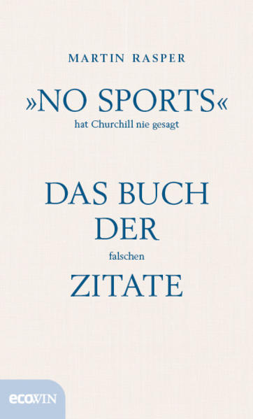 No Sports Hat Churchill Nie Gesagt Buch Martin Rasper