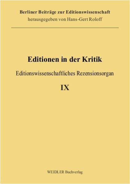 Editionen in der Kritik 9