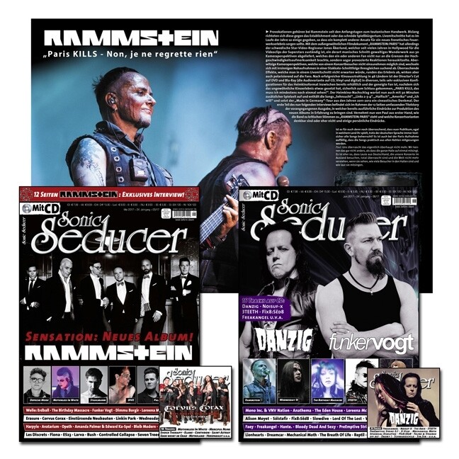 Sonic Seducer 05/06/2017 + Titelstory Rammstein / Titelstorys Danzig und Funker Vogt m. 2 Audio-CDs