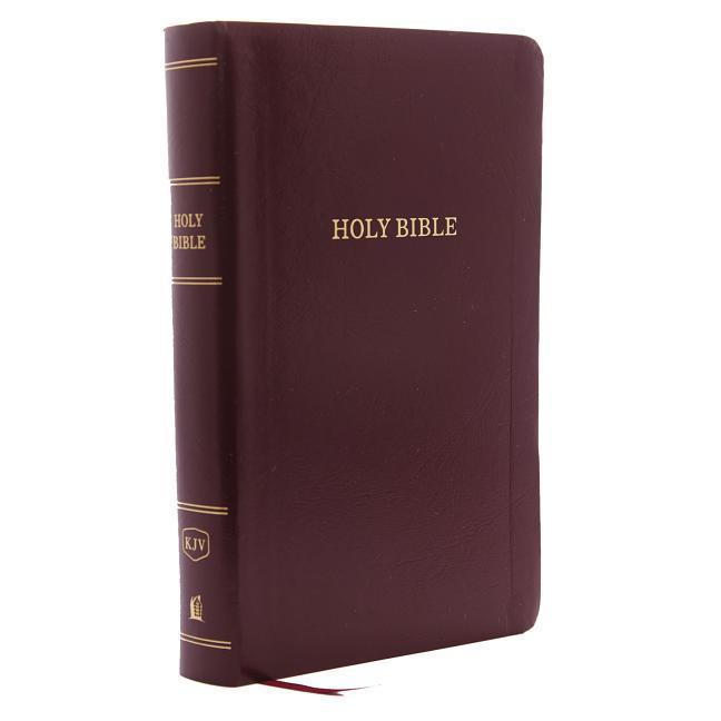 KJV Reference Bible Personal Size Giant Print Leather-Look Burgundy Red Letter Edition