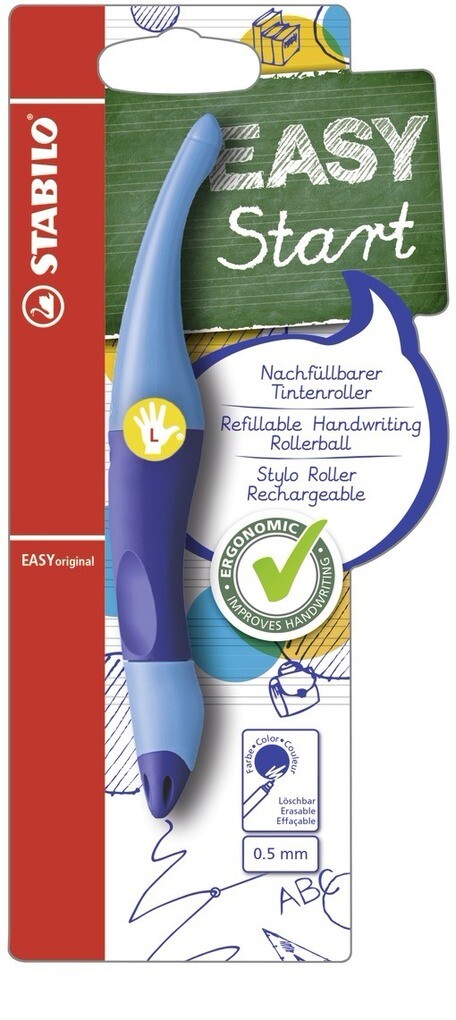 Ergonomischer Tintenroller für Linkshänder - STABILO EASYoriginal in dunkelblau/hellblau -Einzelstif
