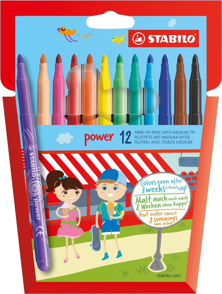 Pochette 12 feutres de coloriage Stabilo Power