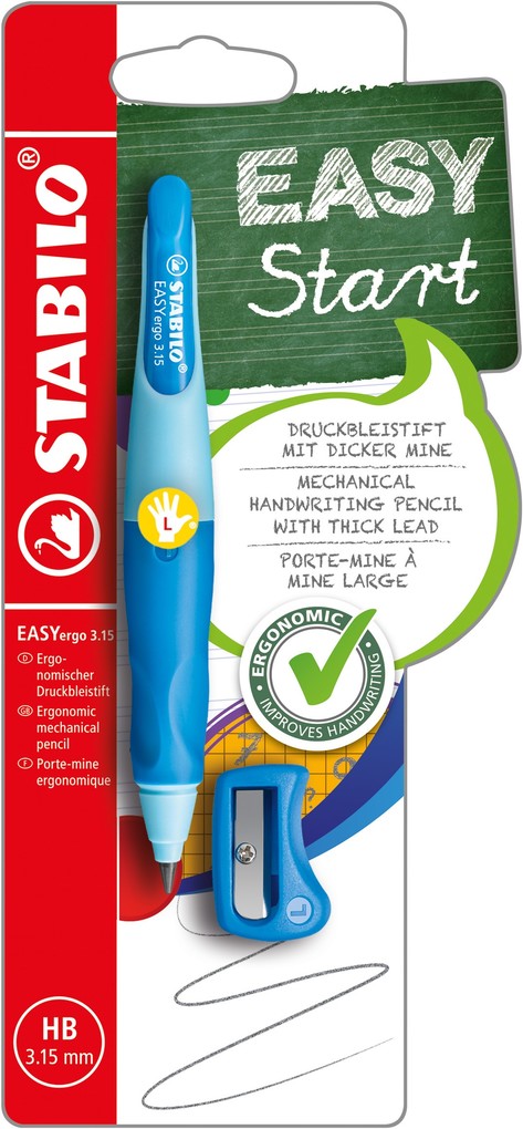 STABILO Porte-mines d'apprentissage easYergo 3.15, bleu