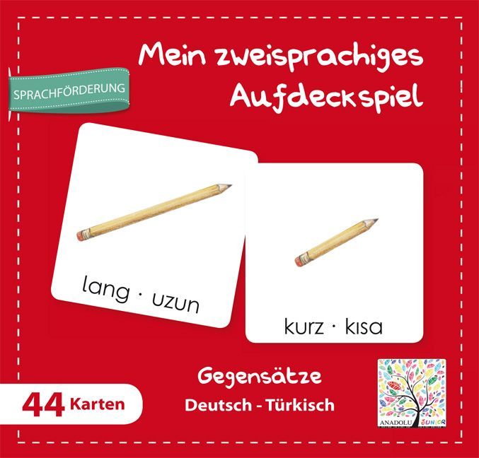 Mein zweisprachiges Aufdeckspiel Gegensätze Deutsch-Türkisch (Kinderspiel)