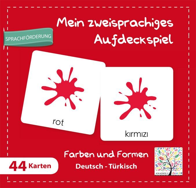 Mein zweisprachiges Aufdeckspiel Farben und Formen Deutsch-Türkisch (Kinderspiel)