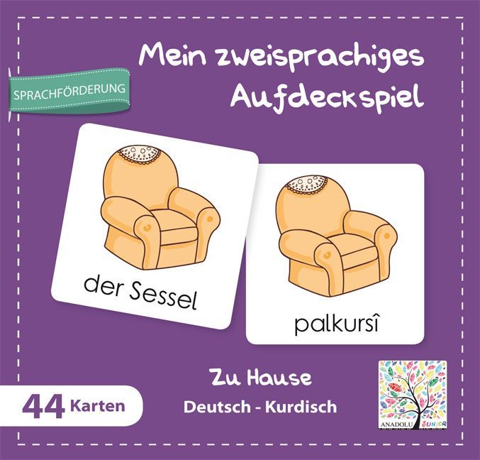 Mein zweisprachiges Aufdeckspiel Zu Hause Deutsch-Kurdisch (Kinderspiel)