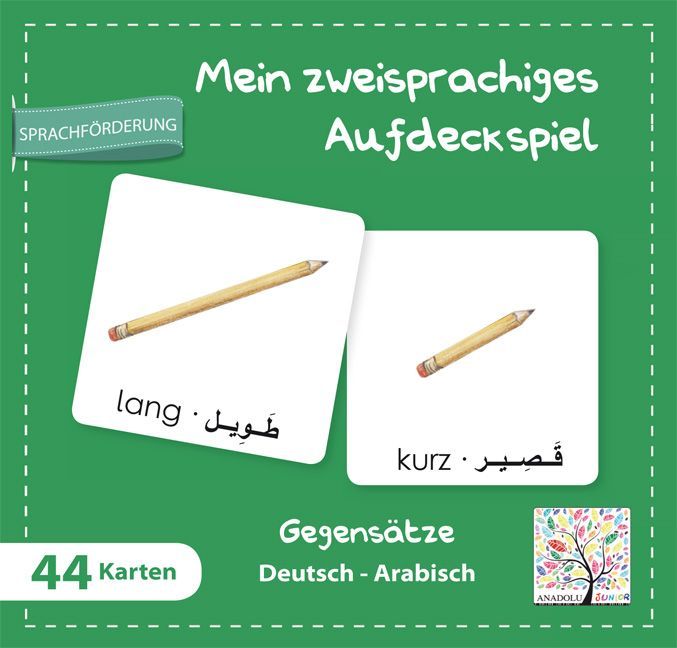 Mein zweisprachiges Aufdeckspiel Gegensätze Deutsch-Arabisch (Kinderspiel)