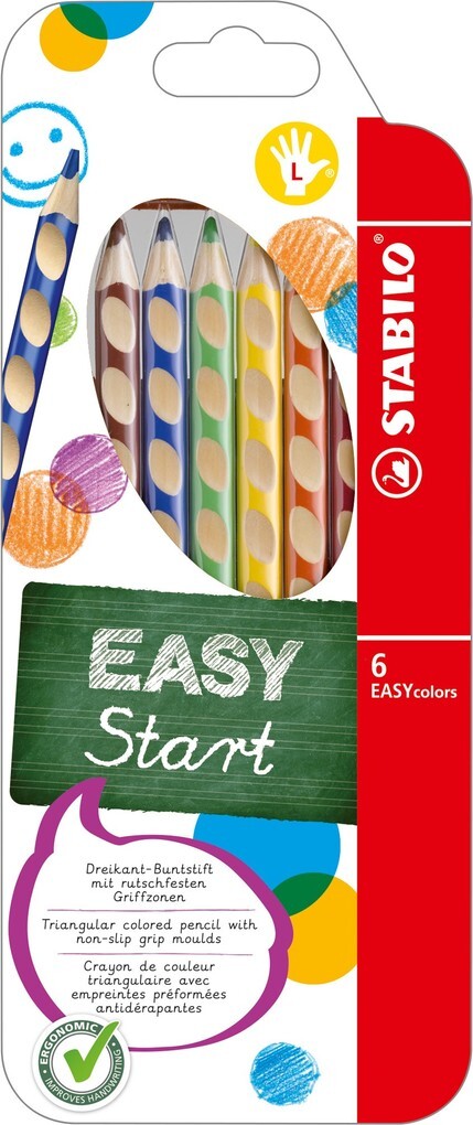 STABILO Buntstifte EASYcolors 6er Set Linkshänder