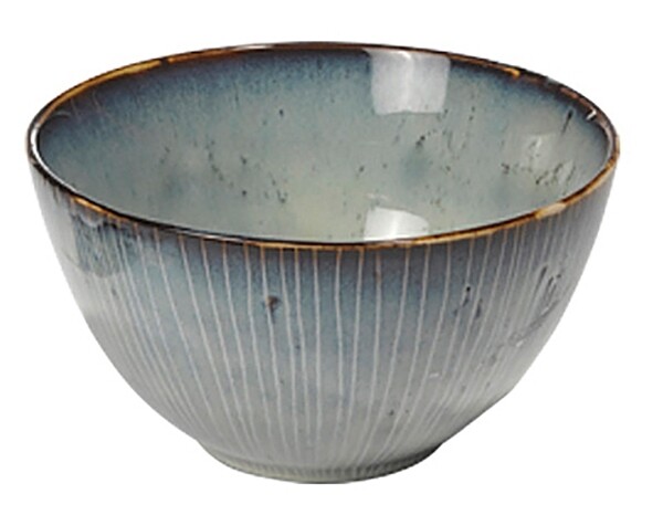 Broste copenhagen Schüssel Nordic Sea Keramik Graublau 15 cm