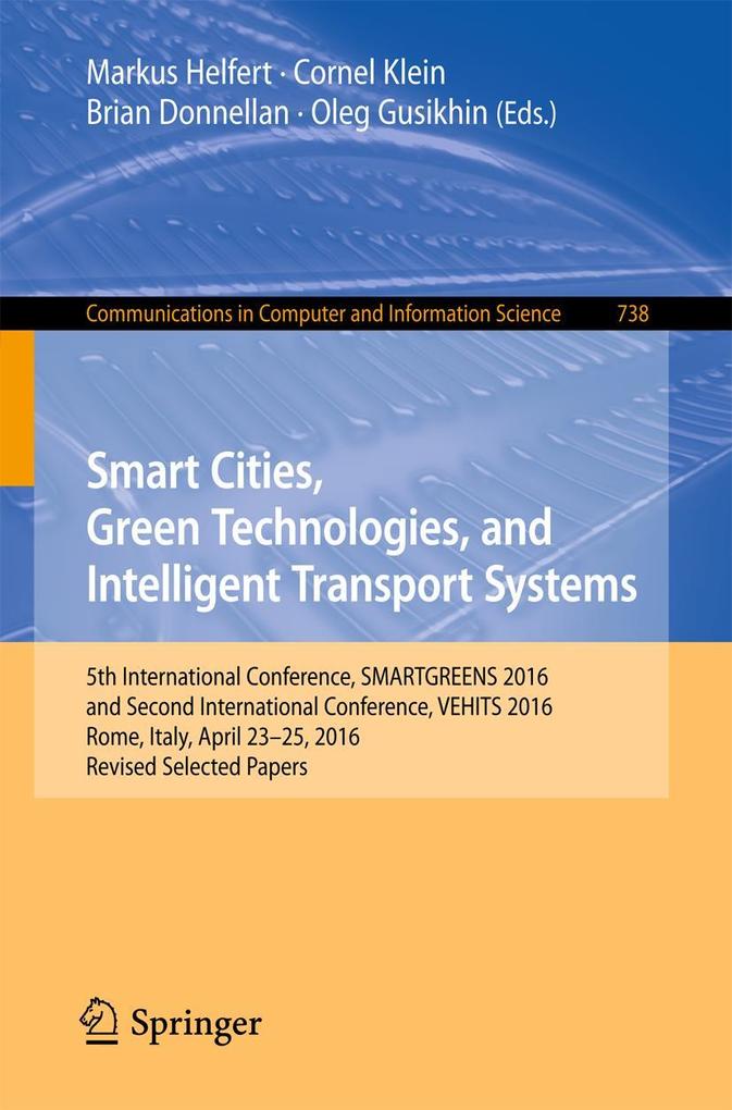 Smart Cities Green Technologies and Intelligent Transport Systems