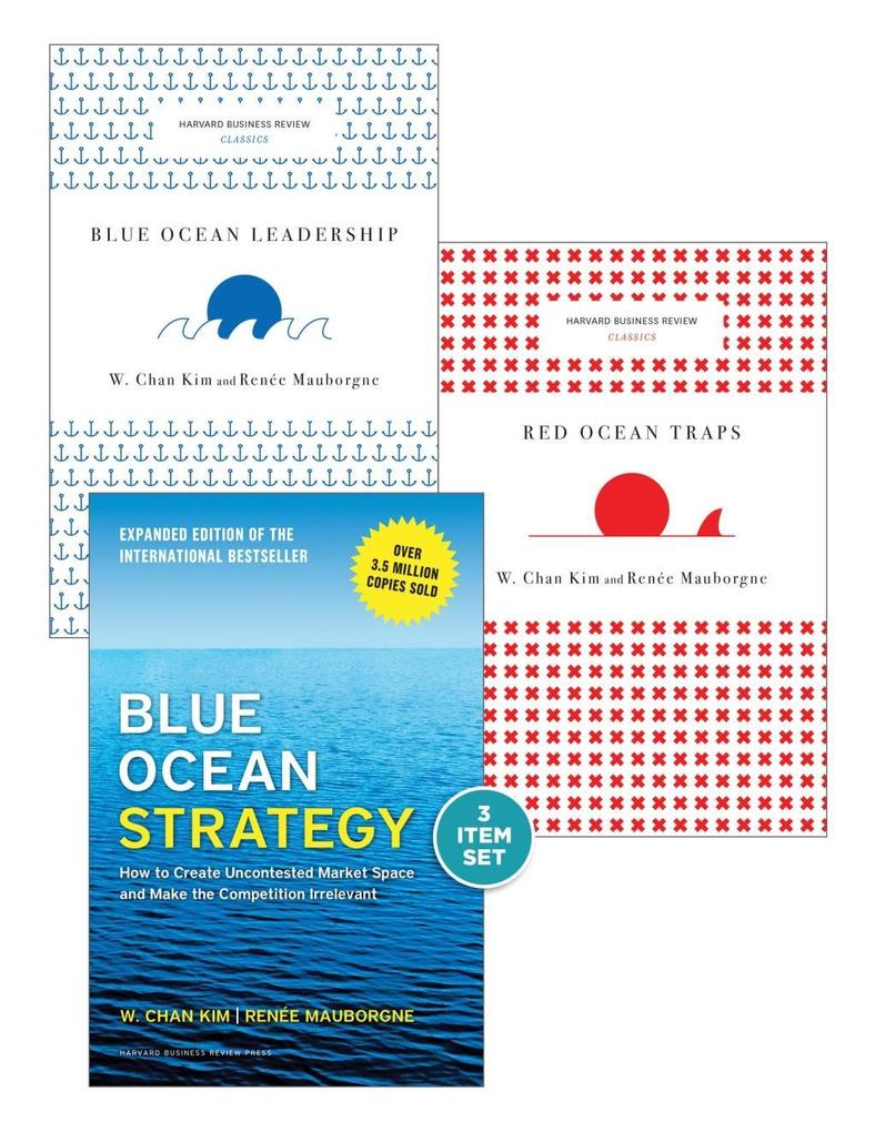 Blue Ocean Strategy with Harvard Business Review Classic Articles Blue Ocean Leadership and Red Ocean Traps (3 Books)
