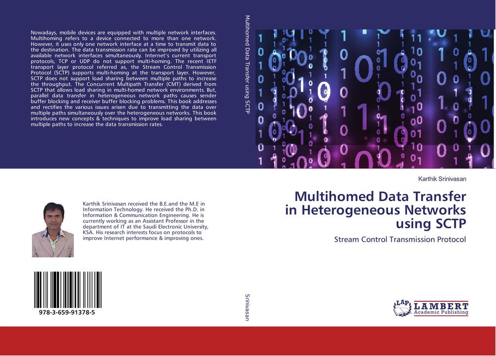 Multihomed Data Transfer in Heterogeneous Networks using SCTP